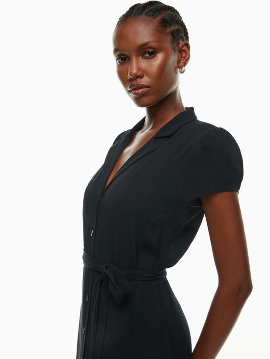 Wilfred Dresses & Skirts - Aritzia Wilfred black button-up Japanese crepe mini shirt dress - size large